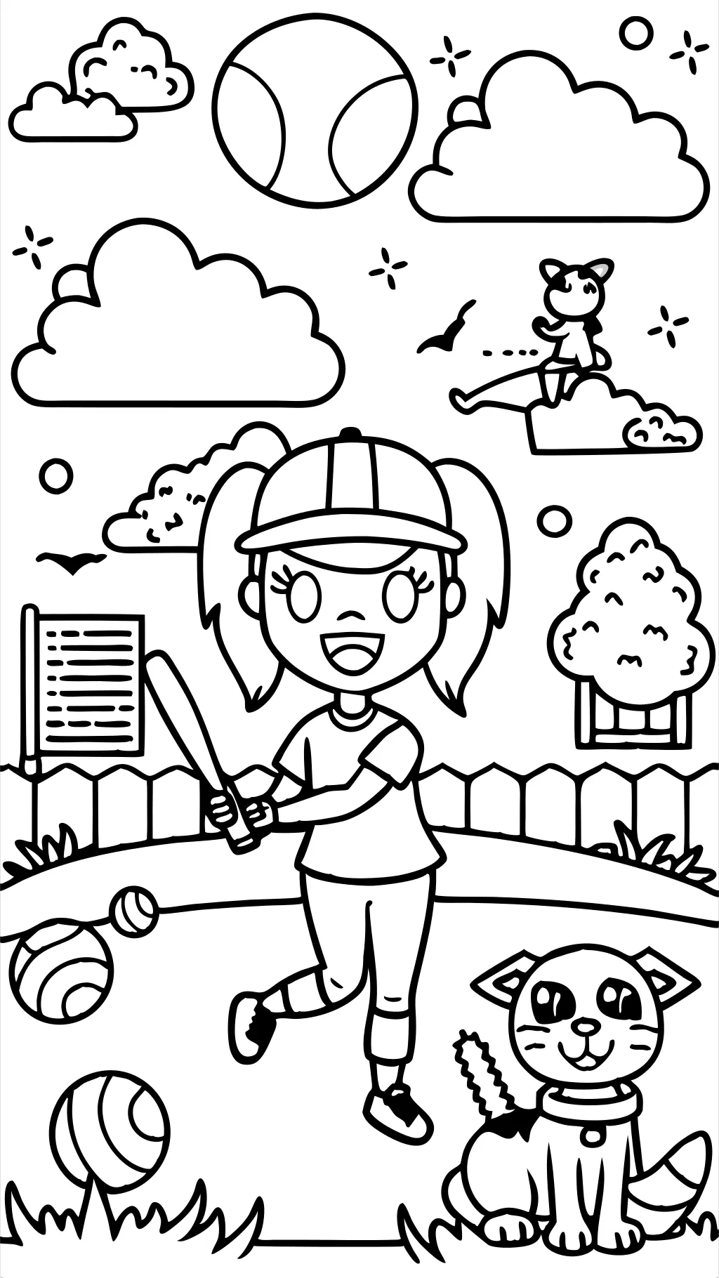 softball coloring pages